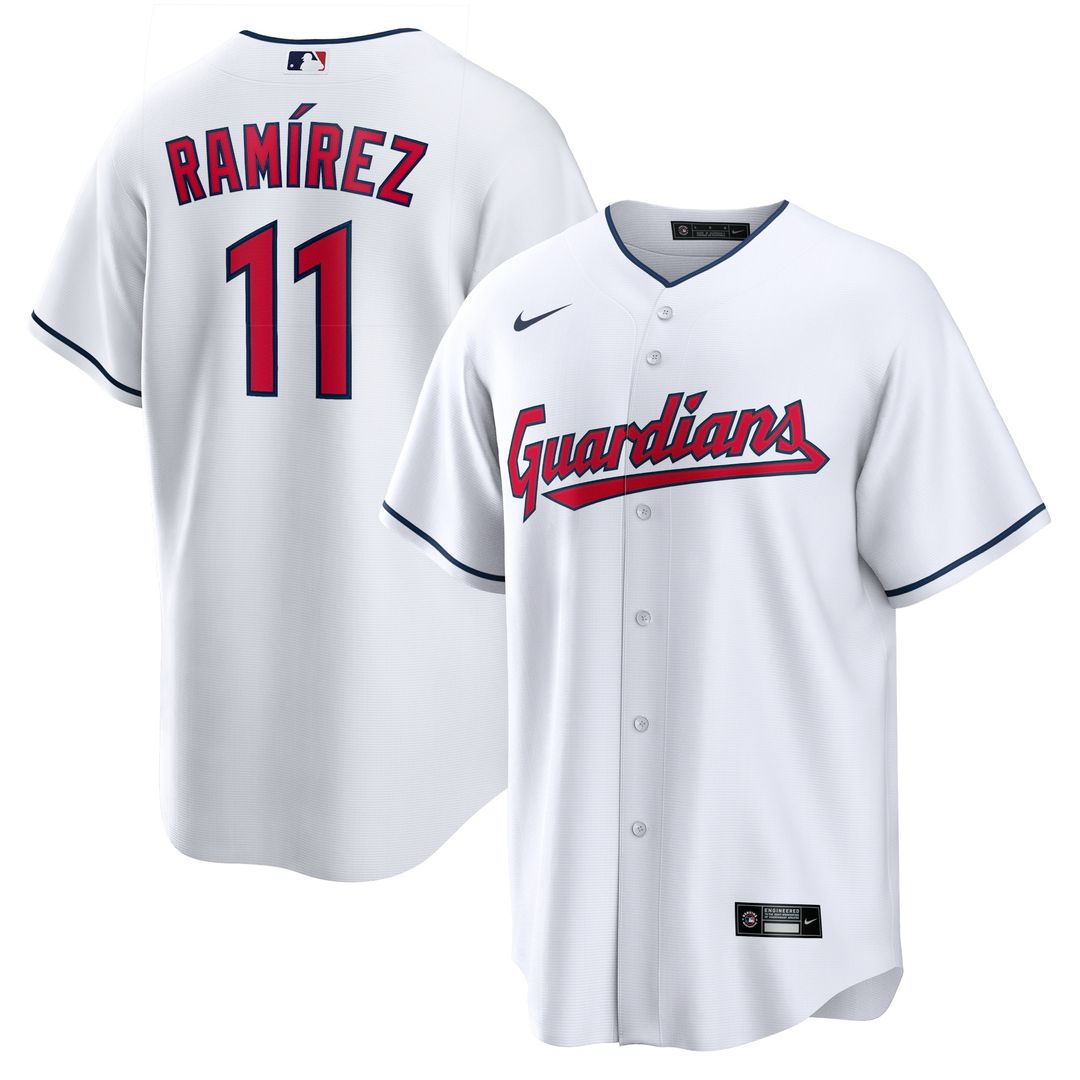 Cleveland Guardians José Ramírez Nike Replica Player Jersey - White MLB Team Jersey Baseball Fan Apparel