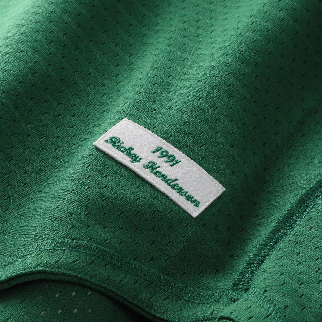 Athletics Rickey Henderson Mitchell & Ness Authentic Batting Practice Jersey - Green MLB Team Jersey Baseball Fan Apparel