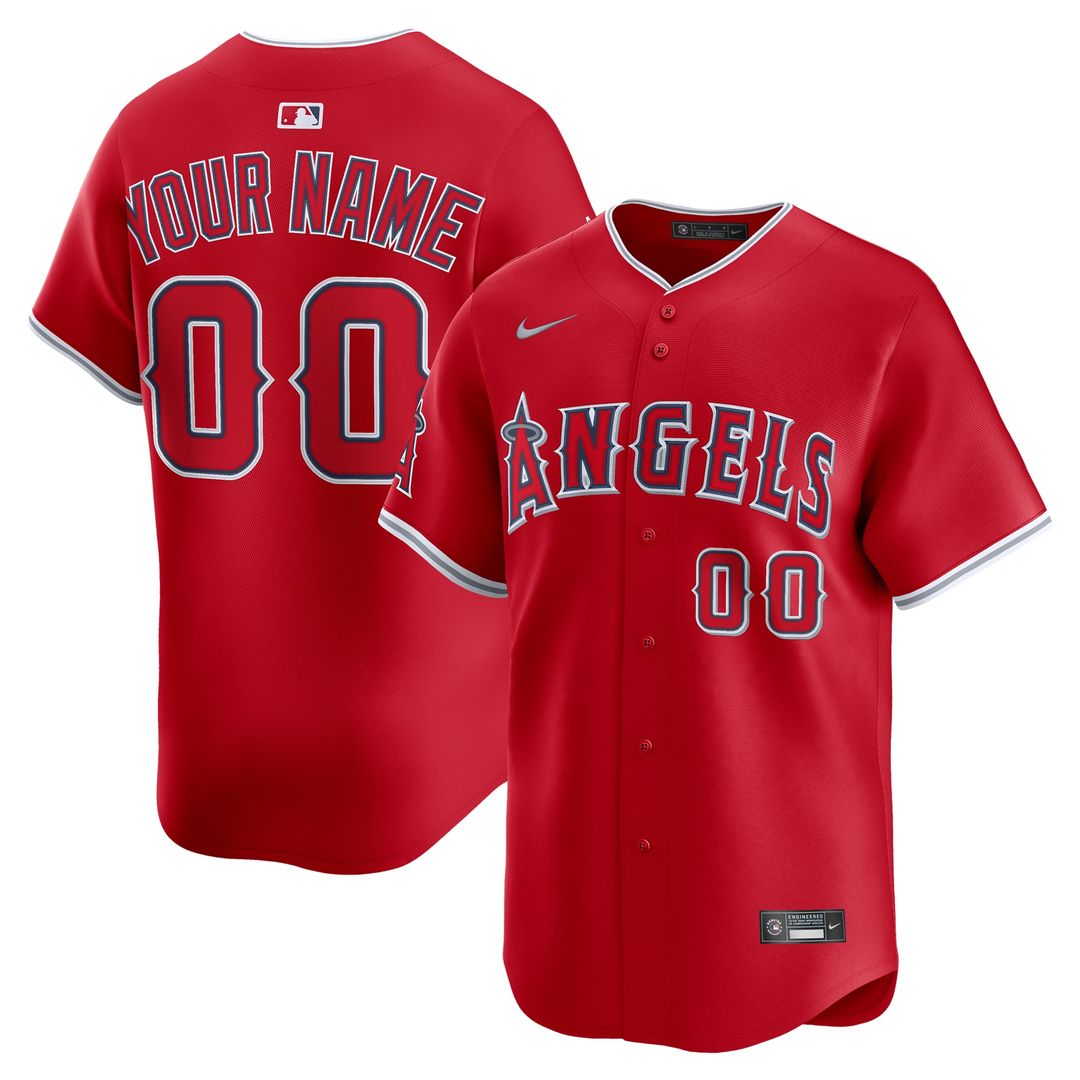 Los Angeles Angels Nike Alternate Limited Custom Jersey - Red MLB Team Jersey Baseball Fan Apparel