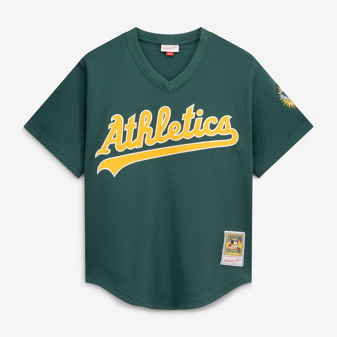 Athletics Rickey Henderson Mitchell & Ness Authentic Batting Practice Jersey - Green MLB Team Jersey Baseball Fan Apparel