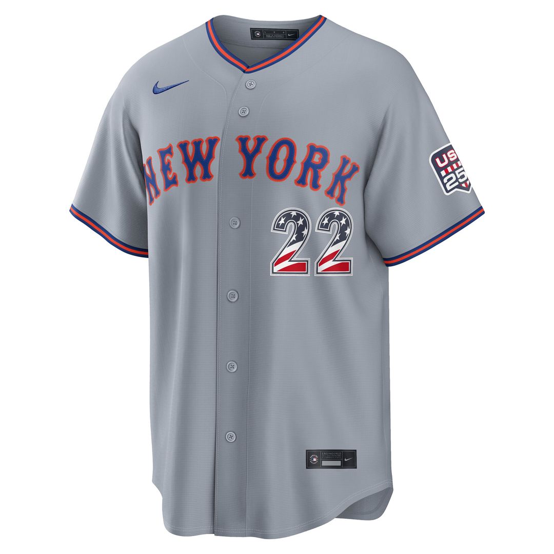 New York Mets Juan Soto Nike USA 250 Fourth of July Road Stadium Jersey - Gray MLB Team Jersey Baseball Fan Apparel