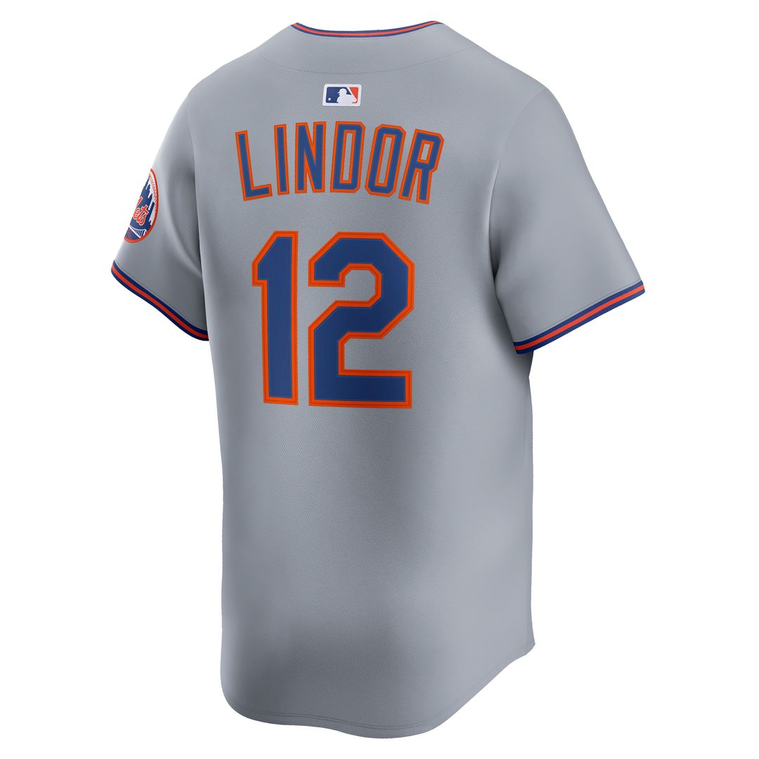 New York Mets Francisco Lindor Nike Road Limited Player Jersey - Gray MLB Team Jersey Baseball Fan Apparel