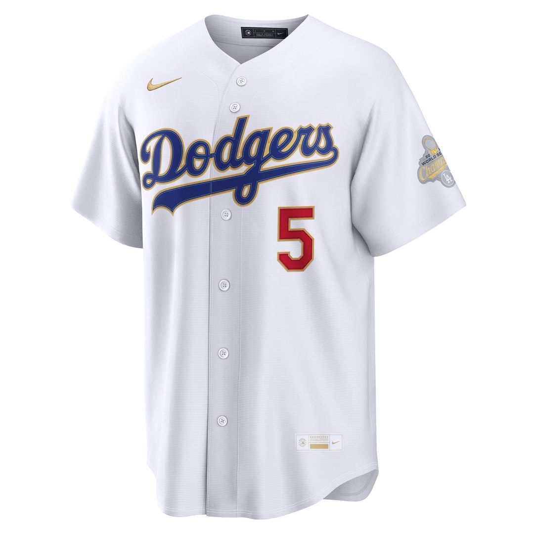 Los Angeles Dodgers Freddie Freeman Nike 2026 Gold Collection Stadium Jersey - White MLB Team Jersey Baseball Fan Apparel