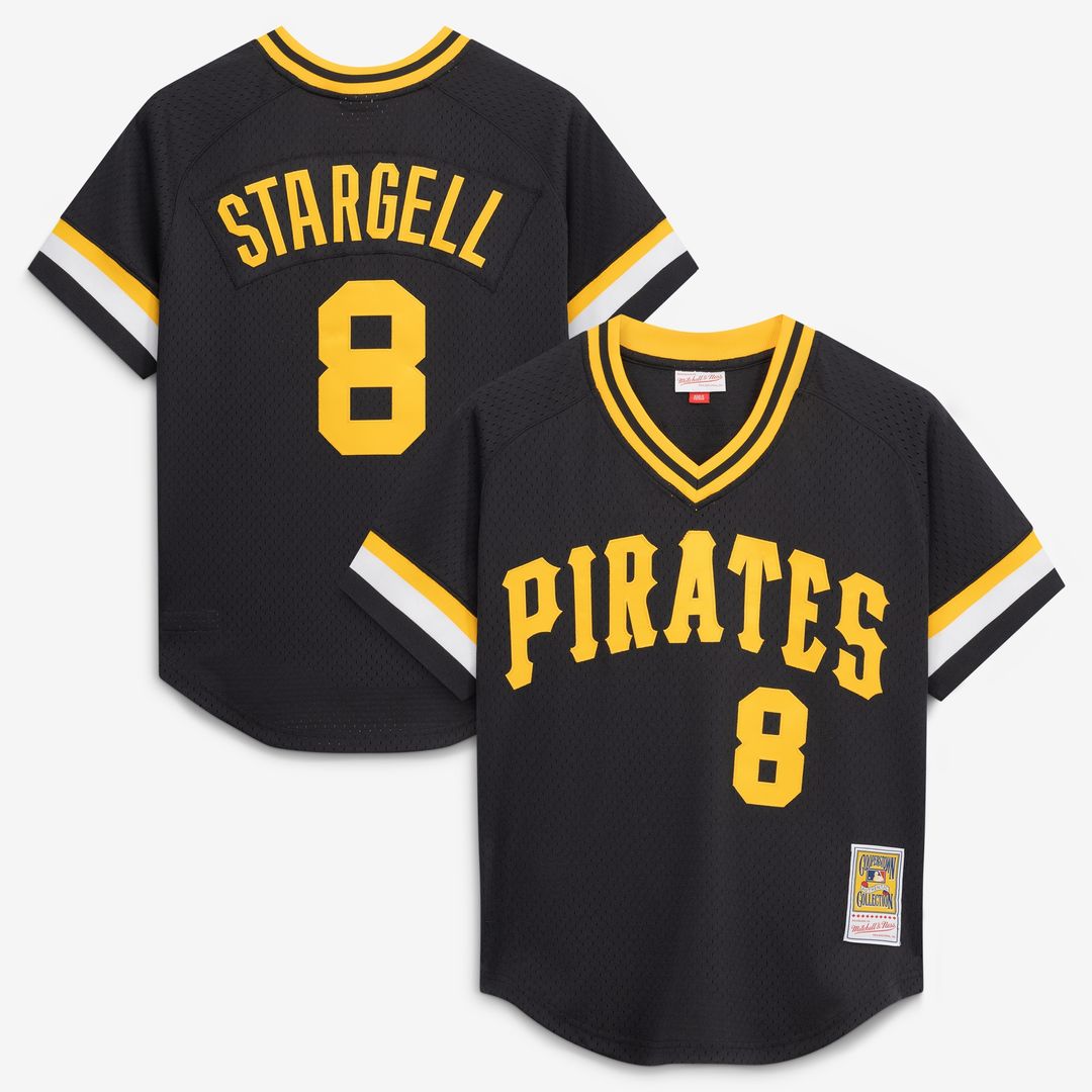 Pittsburgh Pirates Willie Stargell Mitchell & Ness Authentic Batting Practice Jersey - Black MLB Team Jersey Baseball Fan Apparel