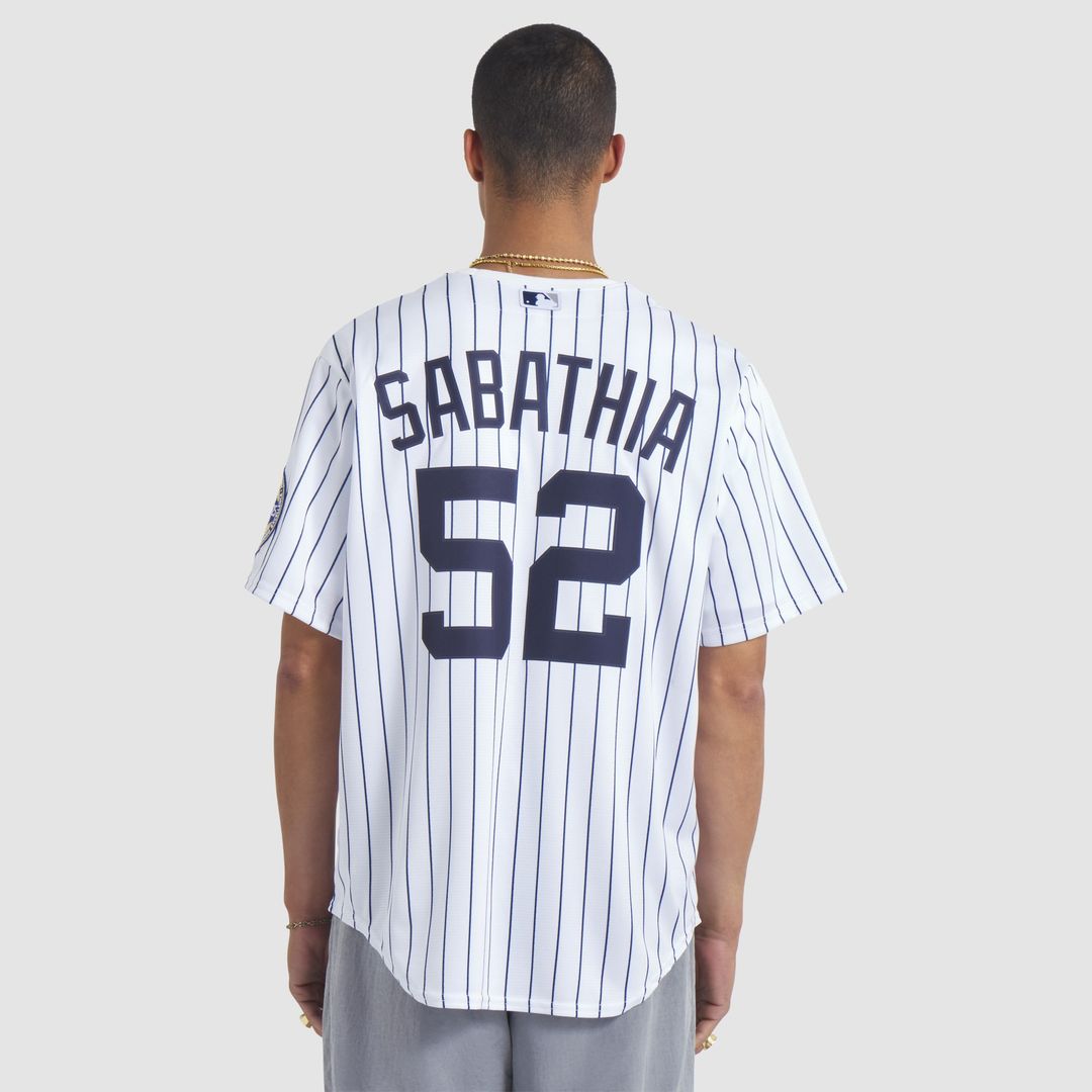 New York Yankees CC Sabathia Nike 2025 Baseball Hall of Fame Name & Number Retired Replica Jersey - White MLB Team Jersey Baseball Fan Apparel