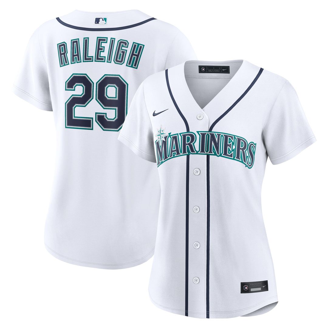 Seattle Mariners Cal Raleigh Nike Women's Home Replica Jersey - White MLB Team Jersey Baseball Fan Apparel