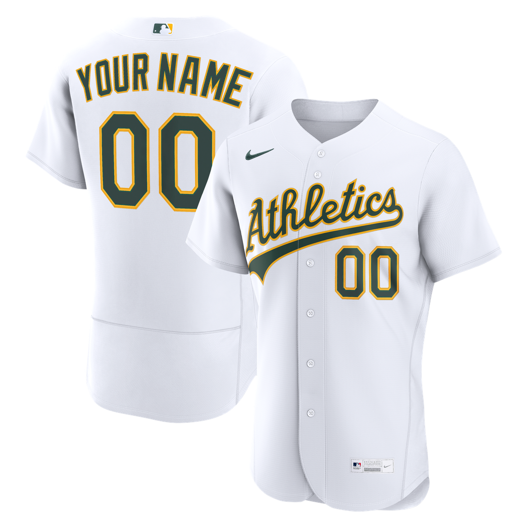 Athletics Nike Home Authentic Custom Jersey - White MLB Team Jersey Baseball Fan Apparel