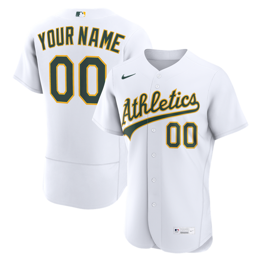 Athletics Nike Home Authentic Custom Jersey - White MLB Team Jersey Baseball Fan Apparel