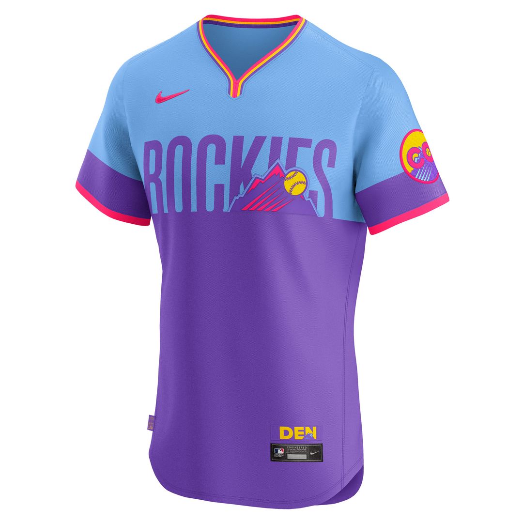 Colorado Rockies Nike 2025 City Connect Elite Jersey - Purple MLB Team Jersey Baseball Fan Apparel