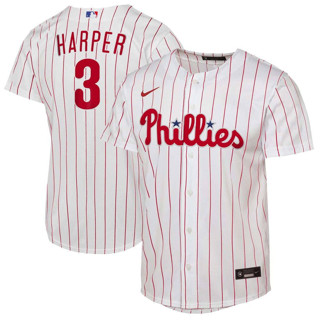 Philadelphia Phillies Bryce Harper Nike Youth Home Replica Player Jersey - White MLB Team Jersey Baseball Fan Apparel