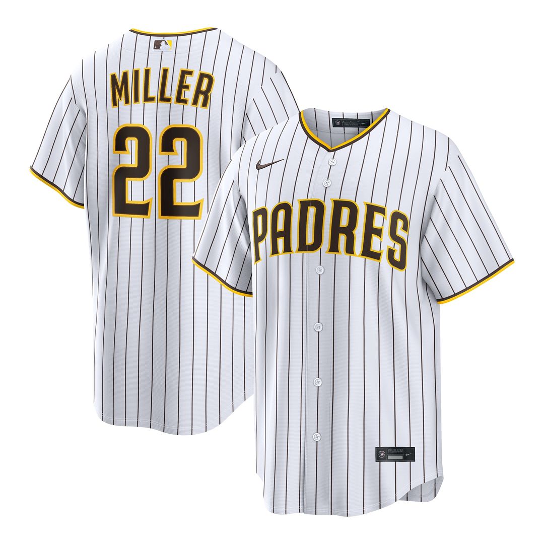 San Diego Padres Mason Miller Nike Home Replica Jersey - White MLB Team Jersey Baseball Fan Apparel
