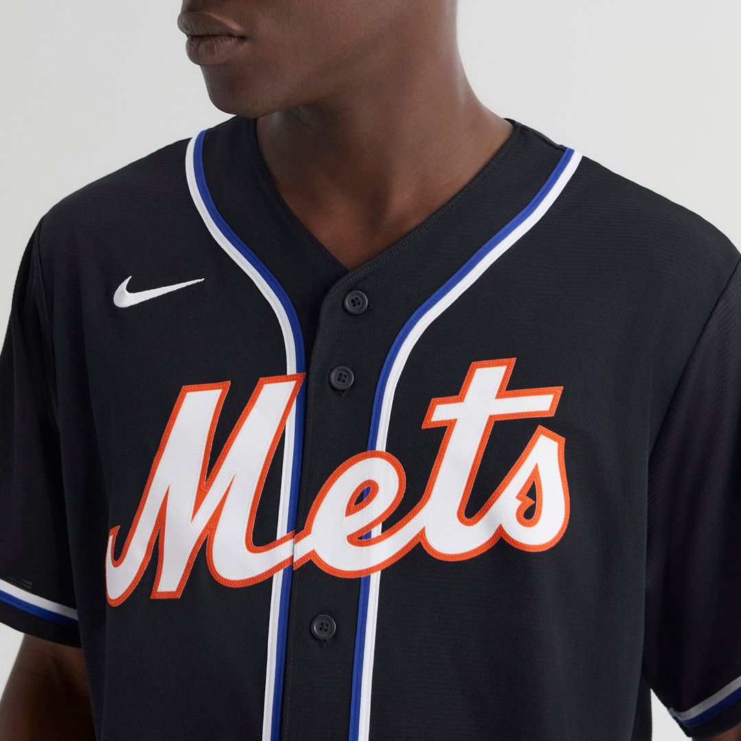 New York Mets Juan Soto Nike Fashion Replica Black Out Jersey MLB Team Jersey Baseball Fan Apparel