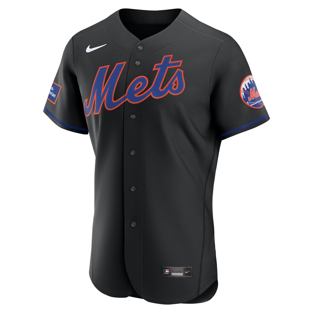 New York Mets Nike Home Sponsor Patch Authentic Jersey - White MLB Team Jersey Baseball Fan Apparel