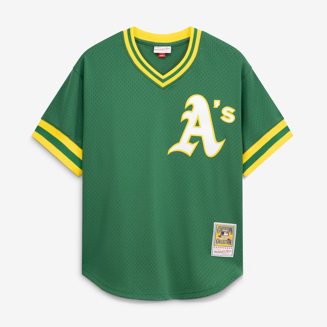 Athletics Rickey Henderson Mitchell & Ness Authentic Batting Practice Jersey - Green MLB Team Jersey Baseball Fan Apparel