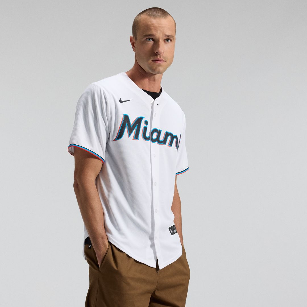 Miami Marlins Nike Home Replica Team Jersey - White MLB Team Jersey Baseball Fan Apparel