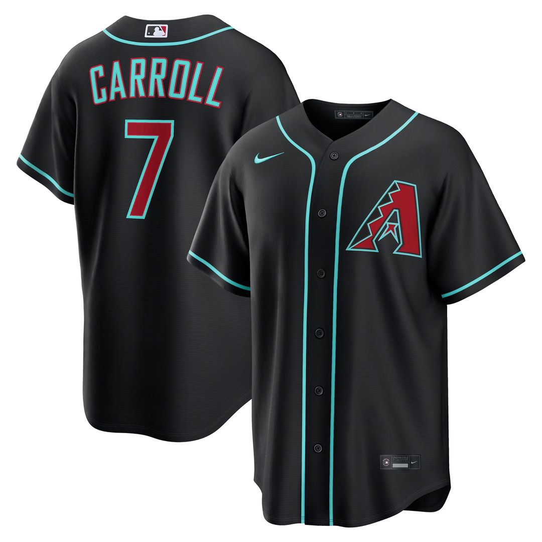 Arizona Diamondbacks Corbin Carroll Nike Alternate 2 Replica Jersey - Crimson MLB Team Jersey Baseball Fan Apparel