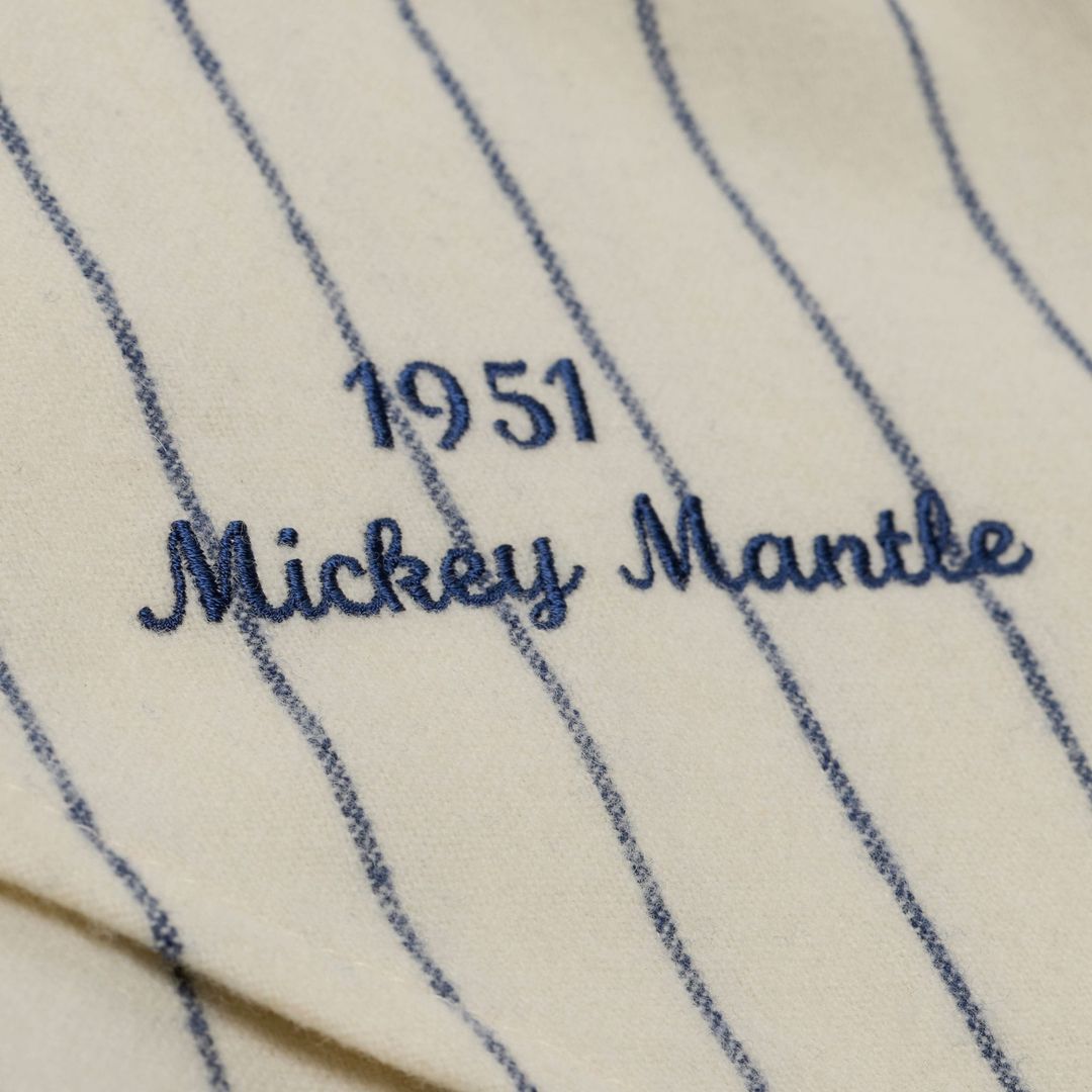 New York Yankees Mickey Mantle Mitchell & Ness 1951 Cooperstown Authentic Jersey - Cream MLB Team Jersey Baseball Fan Apparel