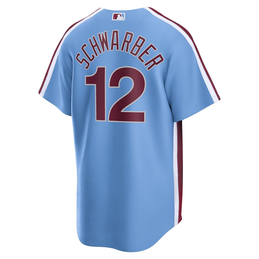 Philadelphia Phillies Kyle Schwarber Nike Alternate, 1st Replica Jersey - Light Blue MLB Team Jersey Baseball Fan Apparel