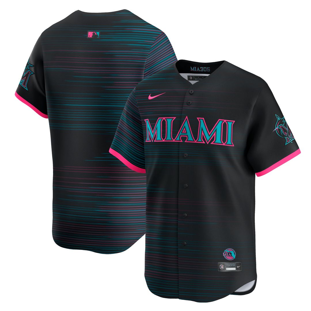 Miami Marlins Nike 2025 City Connect Limited Jersey - Black MLB Team Jersey Baseball Fan Apparel