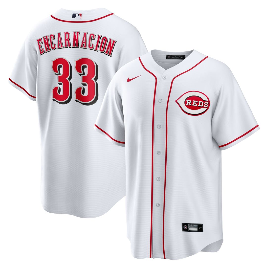 Cincinnati Reds Christian Encarnacion - Strand Nike Home Replica Jersey - White MLB Team Jersey Baseball Fan Apparel