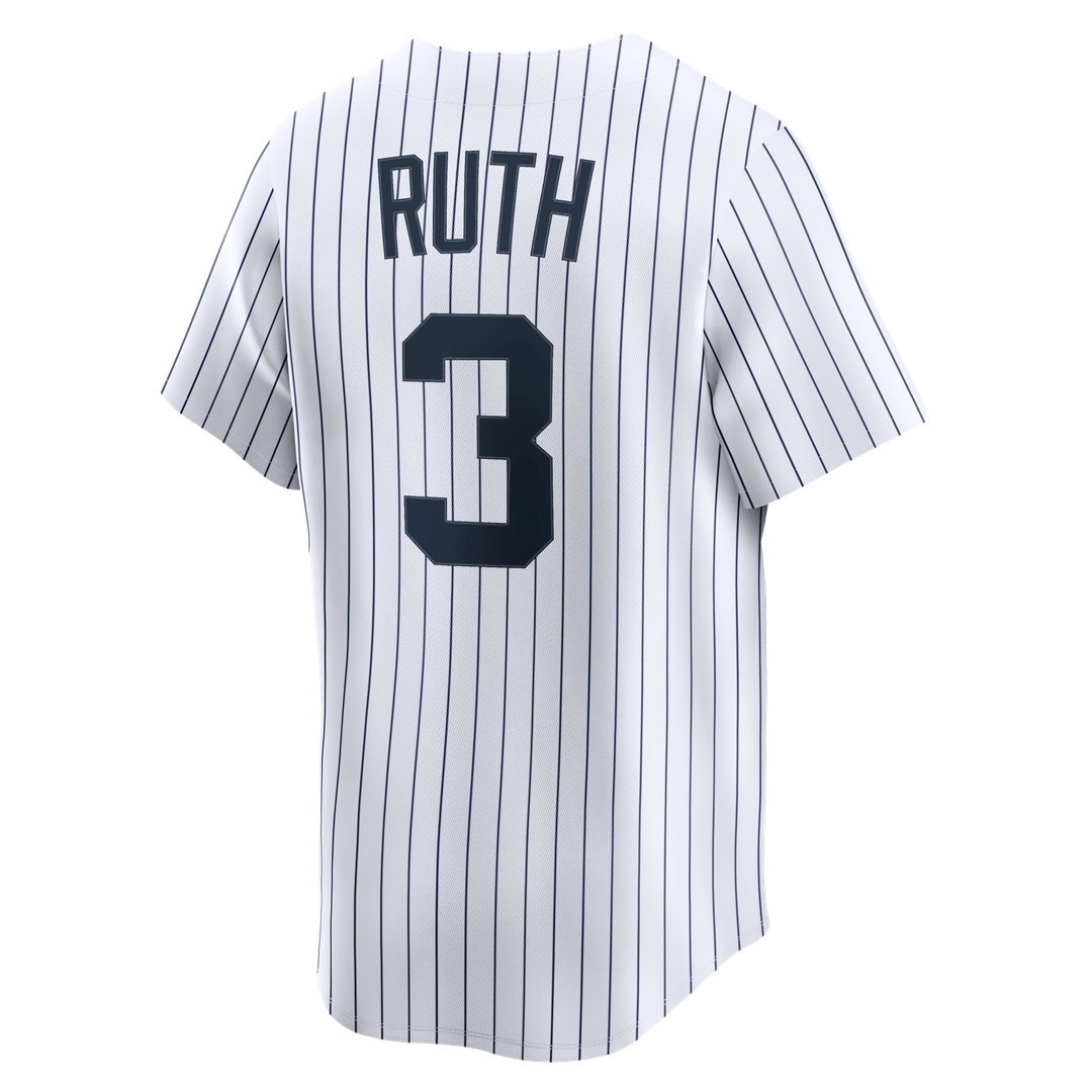 New York Yankees Babe Ruth Nike Throwback Cooperstown Limited Jersey - White MLB Team Jersey Baseball Fan Apparel