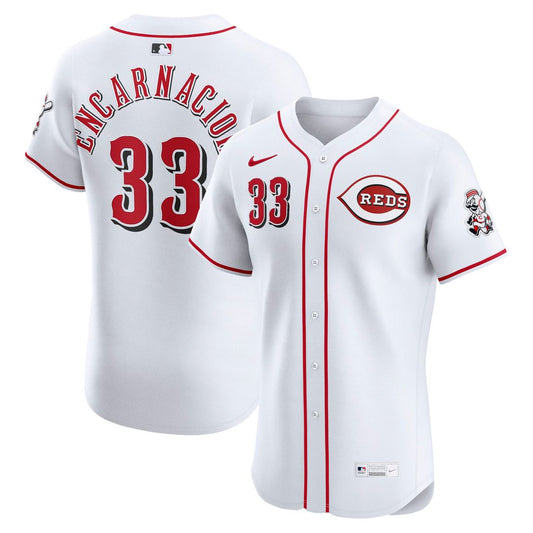 Cincinnati Reds Christian Encarnacion - Strand Nike Home Elite Jersey - White MLB Team Jersey Baseball Fan Apparel
