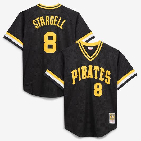 Pittsburgh Pirates Willie Stargell Mitchell & Ness Cooperstown Big & Tall Mesh Batting Practice Jersey - Black MLB Team Jersey Baseball Fan Apparel