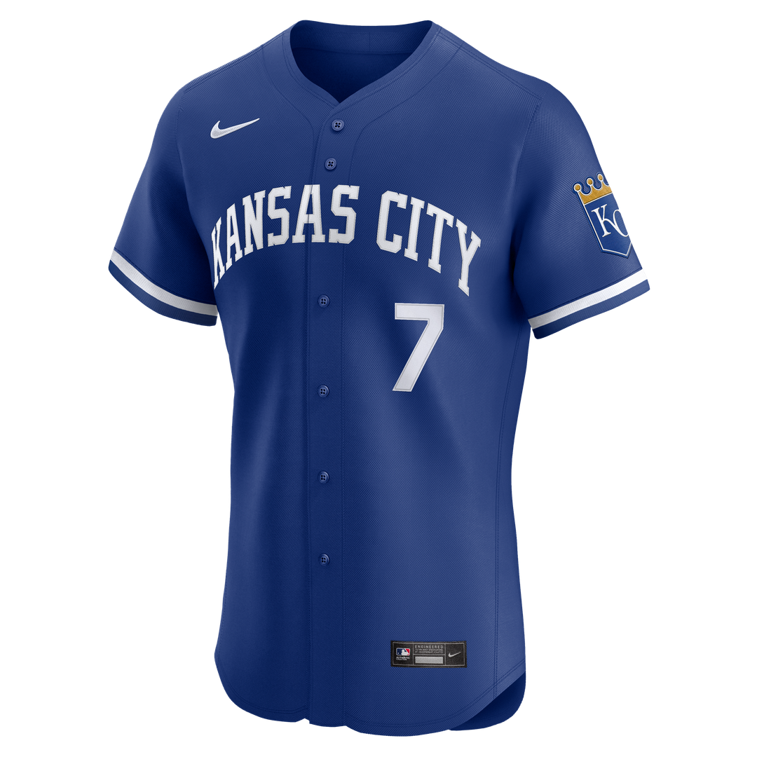 Kansas City Royals Bobby Witt Jr. Nike Alternate 2 Elite Player Jersey - Royal MLB Team Jersey Baseball Fan Apparel