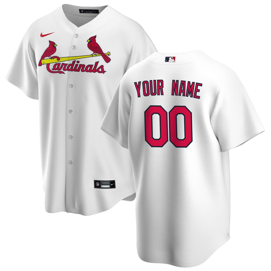St. Louis Cardinals Nike Home Replica Custom Jersey - White MLB Team Jersey Baseball Fan Apparel