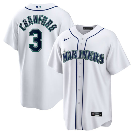 Seattle Mariners JP Crawford Nike Home Replica Jersey - White MLB Team Jersey Baseball Fan Apparel
