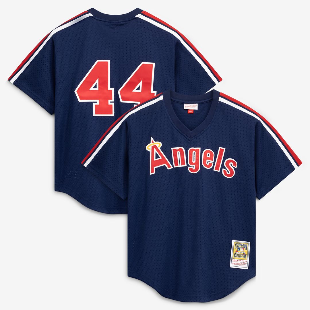 Reggie Jackson California Angels Mitchell & Ness Authentic Batting Practice Jersey - Navy MLB Team Jersey Baseball Fan Apparel