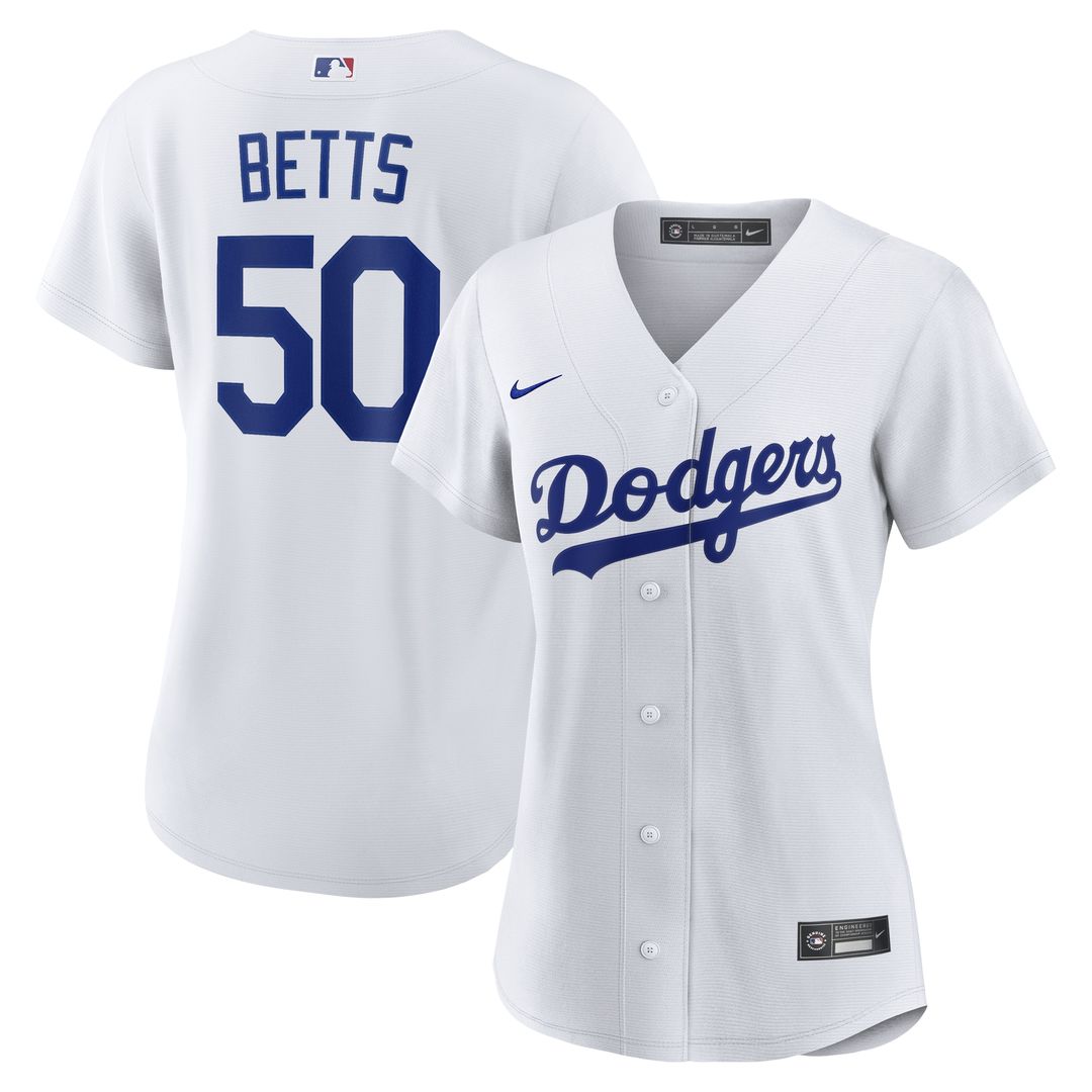 Los Angeles Dodgers Mookie Betts Nike Women's Home Replica Jersey - White MLB Team Jersey Baseball Fan Apparel