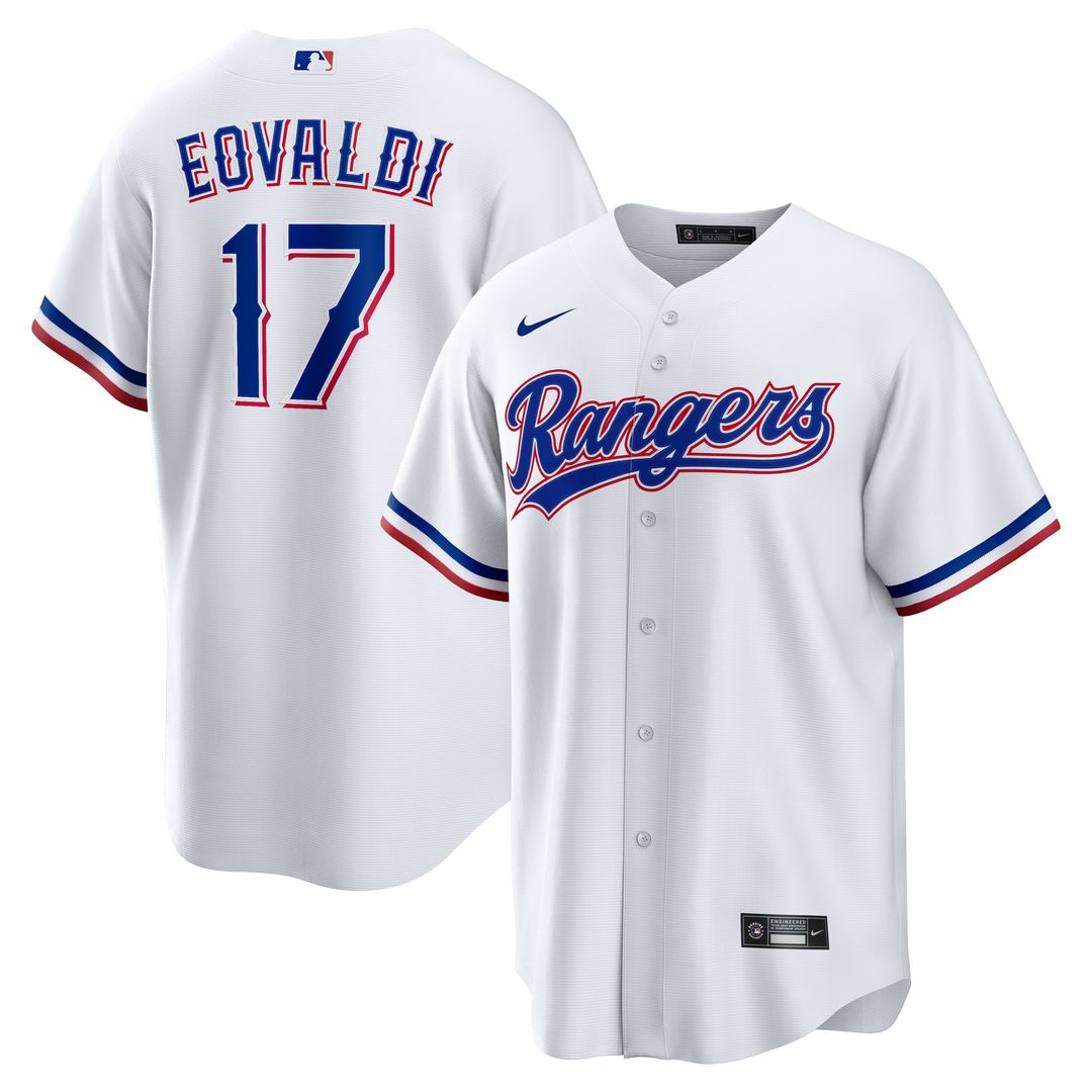 Texas Rangers Nathan Eovaldi Nike Home Replica Player Jersey - White MLB Team Jersey Baseball Fan Apparel