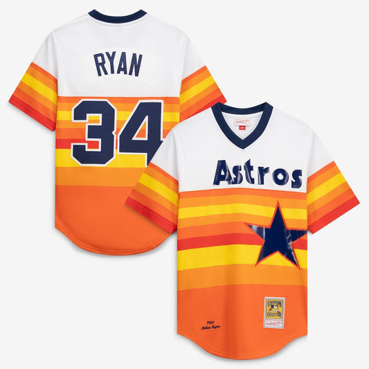Houston Astros Nolan Ryan Mitchell & Ness Throwback Authentic Jersey - White MLB Team Jersey Baseball Fan Apparel