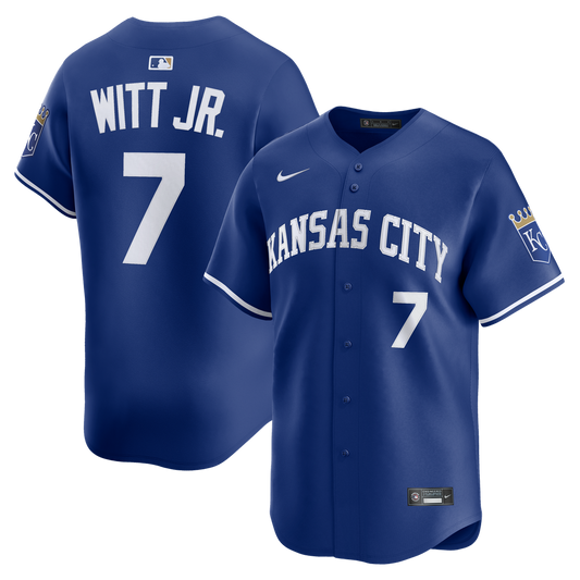 Kansas City Royals Bobby Witt Jr. Nike Alternate 2 Limited Player Jersey - Royal MLB Team Jersey Baseball Fan Apparel