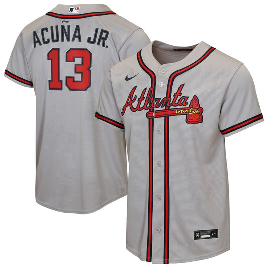 Atlanta Braves Ronald Acuña Jr. Nike Youth Road Replica Jersey - Gray MLB Team Jersey Baseball Fan Apparel