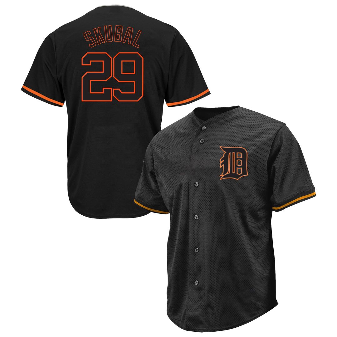 Detroit Tigers Tarik Skubal Profile Big & Tall Pop Fashion Jersey - Black MLB Team Jersey Baseball Fan Apparel