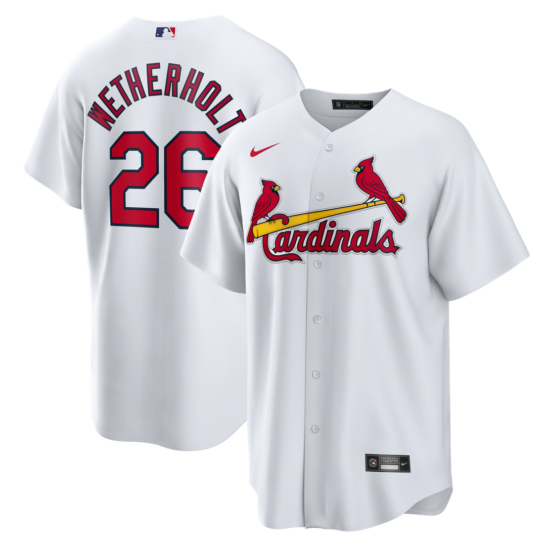 St. Louis Cardinals JJ Wetherholt Nike Home Replica Jersey - White MLB Team Jersey Baseball Fan Apparel