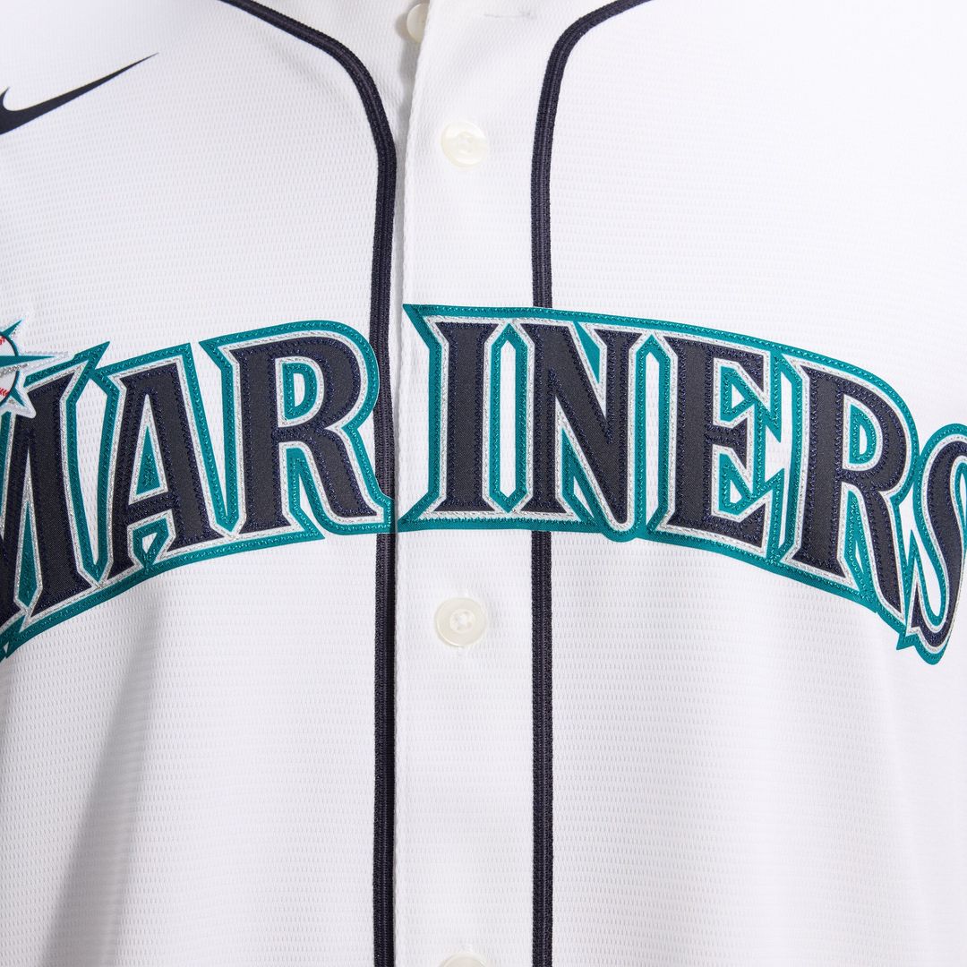 Seattle Mariners Luis Castillo Nike Home Replica Jersey - White MLB Team Jersey Baseball Fan Apparel