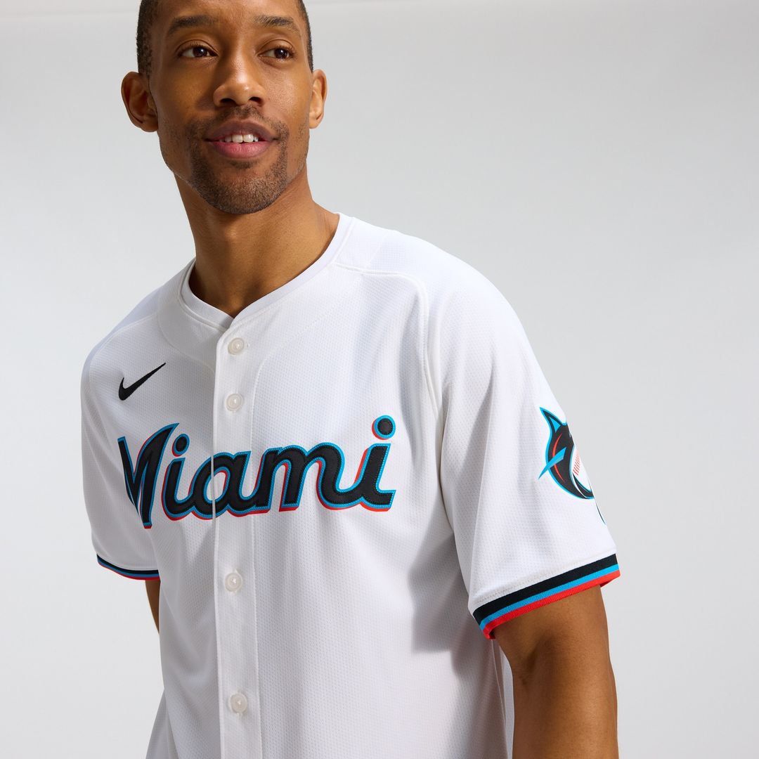 Miami Marlins Nike Home Limited Jersey - White MLB Team Jersey Baseball Fan Apparel