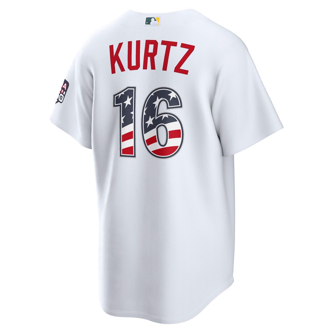Athletics Nick Kurtz Nike USA 250 Fourth of July Home Stadium Jersey - White MLB Team Jersey Baseball Fan Apparel