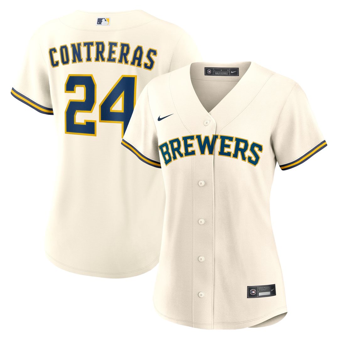 Milwaukee Brewers William Contreras Nike Women's Home Replica Jersey - Cream MLB Team Jersey Baseball Fan Apparel