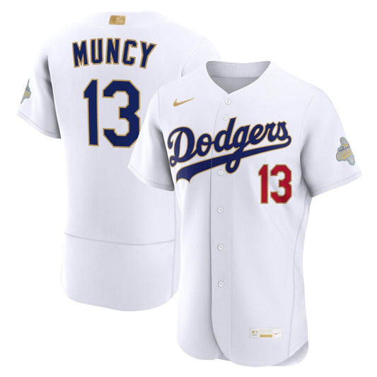 Los Angeles Dodgers Max Muncy Nike 2026 Gold Collection Authentic Jersey - White MLB Team Jersey Baseball Fan Apparel