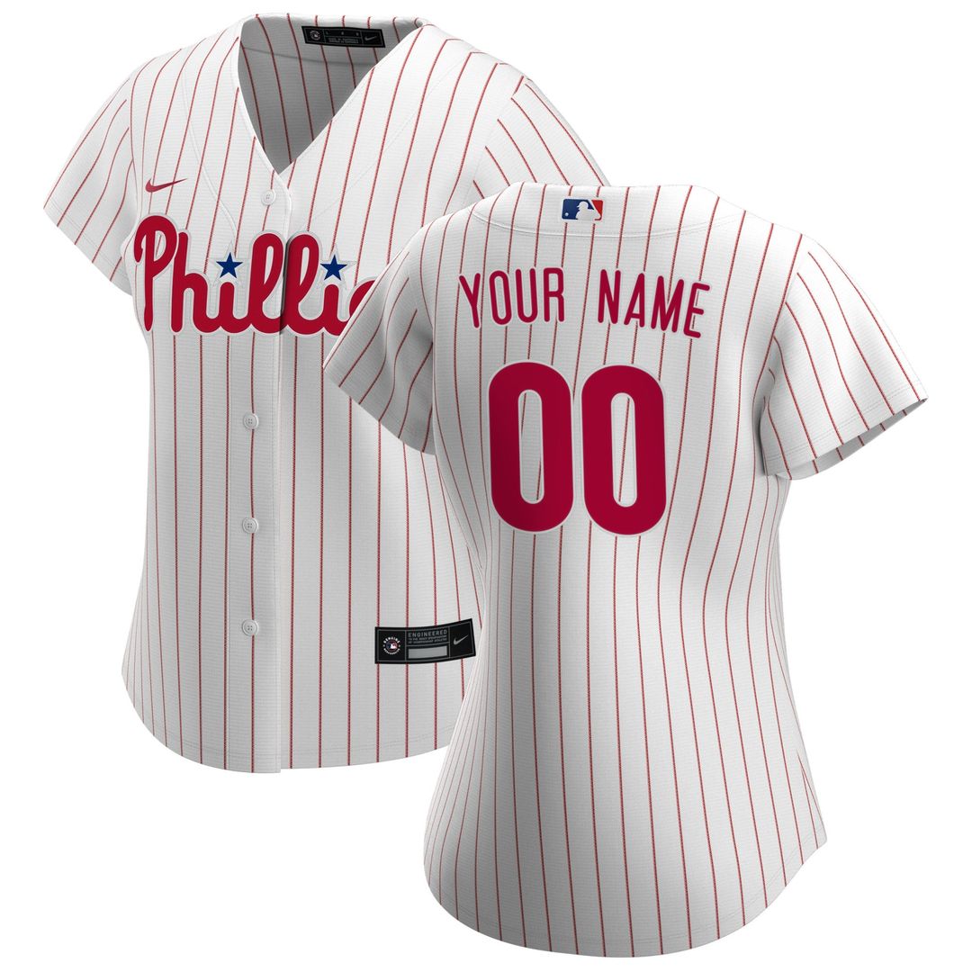 Philadelphia Phillies Nike Women's Home Replica Custom Jersey - White MLB Team Jersey Baseball Fan Apparel