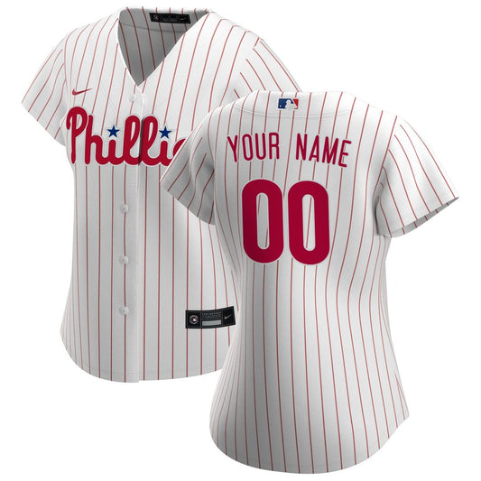 Philadelphia Phillies Nike Women's Home Replica Custom Jersey - White MLB Team Jersey Baseball Fan Apparel