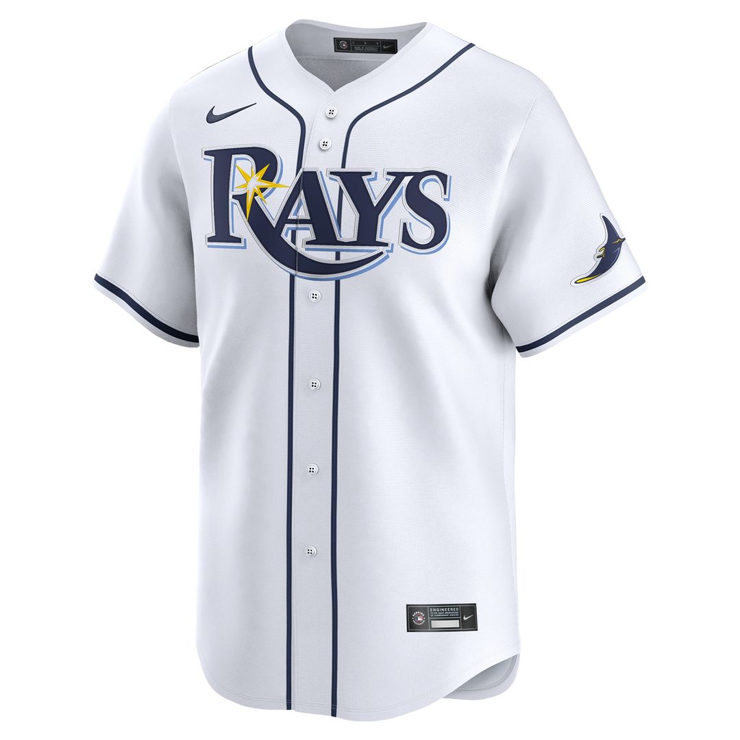 Tampa Bay Rays Junior Caminero Nike Youth Home Limited Player Jersey - White MLB Team Jersey Baseball Fan Apparel