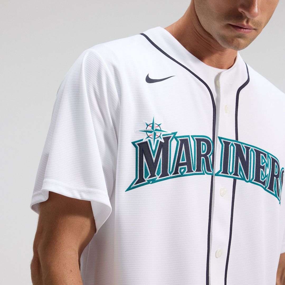 Seattle Mariners Luis Castillo Nike Home Replica Jersey - White MLB Team Jersey Baseball Fan Apparel
