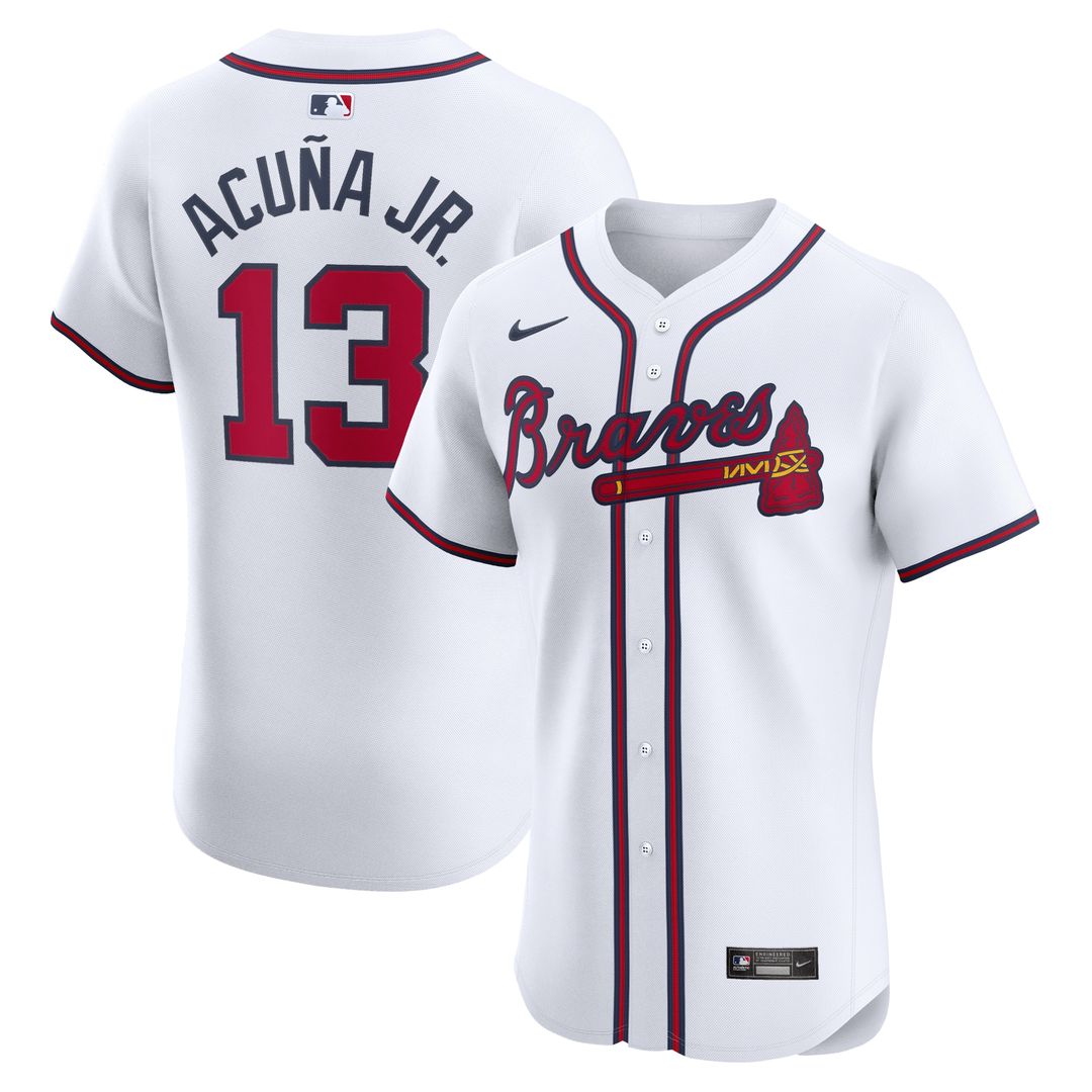 Atlanta Braves Ronald Acuña Jr. Nike Home Elite Jersey - White MLB Team Jersey Baseball Fan Apparel