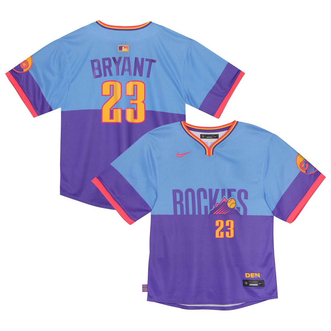 Colorado Rockies Kris Bryant Nike Toddler 2025 City Connect Limited Player Jersey - Purple/Light Blue MLB Team Jersey Baseball Fan Apparel
