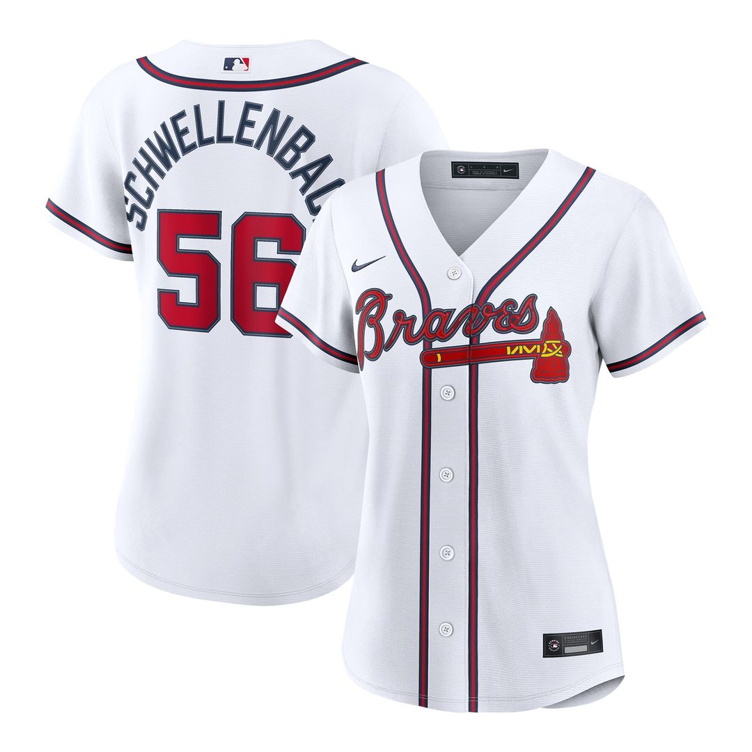 Atlanta Braves Spencer Schwellenbach Nike Women's Home Replica Jersey - White MLB Team Jersey Baseball Fan Apparel